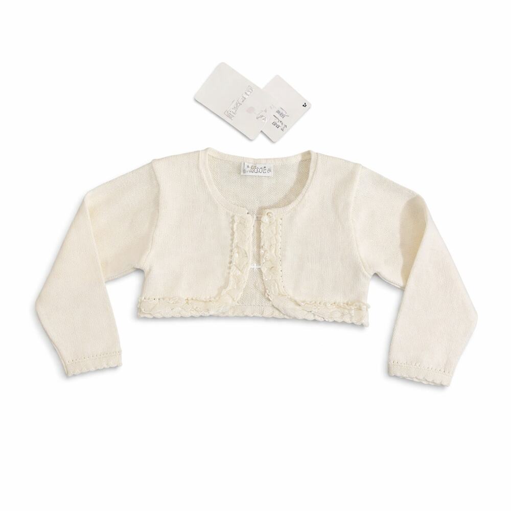Mayoral Baby Girls White Ruffle Knit Ceremony Cardigan 18M NWT